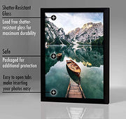 Americanflat 12x18 Picture Frame - Engineered Wood - Black | Shatter-resistant glass, hangs vertical or horizontal, sawtooth hangers included, fits photos, posters and art