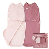 Momcozy Swaddles for Newborns, Quiet Fastener Swaddle for Infant 0-3 Months | New-Parent-Friendly Sleep Sack, Reduce Startle Reflex, Newborn Boys Girls Registry Essentials, 2-Pack, Bloom