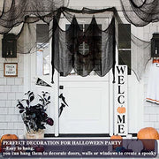 ZeeDix 6 Pack Black Halloween Creepy Cloth 30 × 75 Inch - Halloween Cheesecloth Decoration Spooky Scary Gauze Black Cheese Cloth for Party Supplies Outdoor Yard Home Wall Doorway