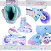 Nattork Girls Inline Skates for Kids Boys, 4 Sizes Adjustable Butterfly Blades Skates with All Light up Wheels - Birthday Gift for Indoor Outdoor Sports