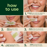 Nad's Facial Wax Strips - Hypoallergenic All Skin Types - Facial Hair Removal For Women - At Home Waxing Kit with 20 Face Wax Strips + 4 Calming Oil Wipes + Skin Protection Powder