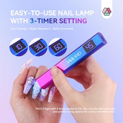 SAVILAND U V Light for Gel Nails, Mini Handheld U V LED Nail Lamp, 12W | 10s Flash Cure Lamp, 400mAh USB Rechargeable Battery, 3-Timer Setting, LED Display, Cordless, Portable, Home and Travel Use