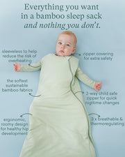 PurComfy Supersoft Bamboo Viscose Sleep Sack, 1.0 TOG Baby Sleeping Bag | Ideal For Sensitive Skin, 2-Way Zipper, All Season Baby Wearable Blanket, Neutral for Boy Girl