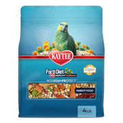 Kaytee Forti-Diet Pro Health+Safflower Parrot Food, 4 Pounds | Better digestion daily. Parrot food for medium birds. Prebiotics, probiotics, bird seed without sunflower seeds