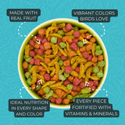 ZuPreem FruitBlend Cockatiel & Conure Food, Uniform Bird Food, M, 2 lb | Bird Food Pellets, Fruit Blend, Cockatiel Food, Conures, Lovebirds, Love Bird Pellets, Cockatiel Pellets, Parrot, Medium Bird