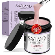 SAVILAND Builder Nail Gel Light Pink 3.5 oz Nail Extensions & Manicure Art | Strong Shaping Power For Nail Extension, Salon&Home DIY, Natural Resin No Odor, High-Gloss Durable, Cures Under U V/LED Lamp
