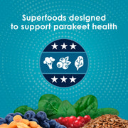 Kaytee Forti-Diet Pro Health Nourish+Protect Parakeet Food, 2 Pounds | Balanced digestion daily. Parakeet seed with superfoods. Prebiotics, probiotics, small bird food
