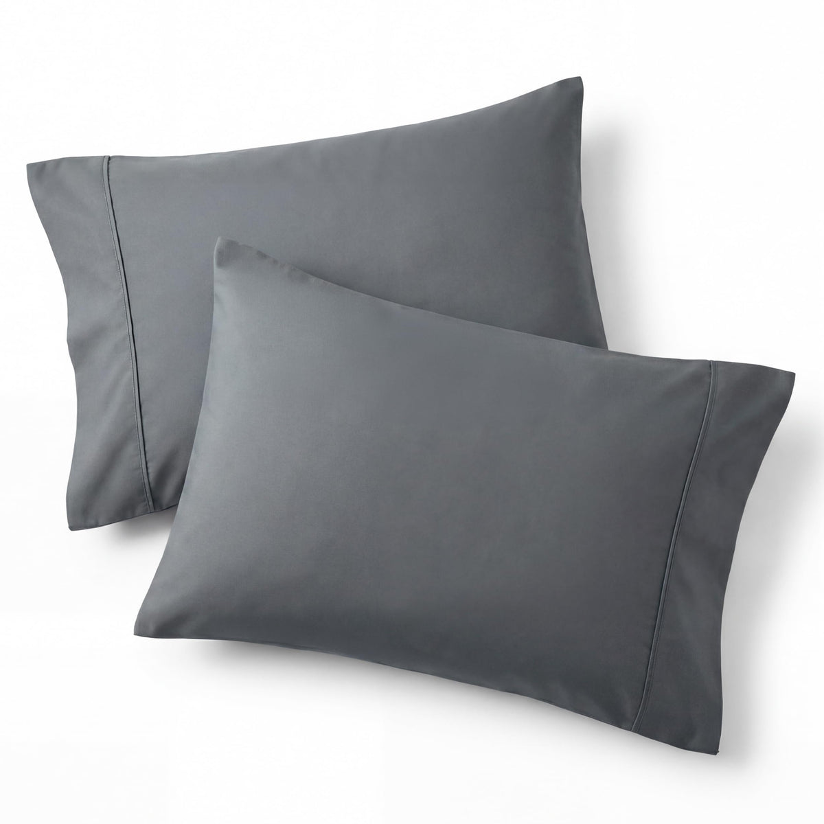 Bedsure Pillow Cases Queen Set of 2 - Dark Grey Double Brushed Microfiber Pillowcases 2 Pack, Super Soft Cooling Pillow Case Covers with Envelope Closure for Kids, Wrinkle, Fade Resistant, 20”x30“