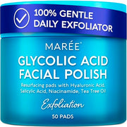 MAREE Glycolic Acid Toner Pads - Face Pads for Exfoliating Peel Zero Pore | Glycolic acid pads, sun spot remover for face, exfoliating face pads with glycolic acid and salicylic acid, acne wipes
