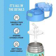 THERMOS FUNTAINER Water Bottle with Straw, 12oz, Bluey | Kids Stainless Steel Insulated Water Bottle, Keeps Drinks Cold Longer for School & Play, BPA-Free