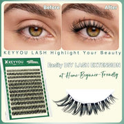 KEYYOU Flora Lash Clusters D Curl Wispy Flaunt Eyelash Extensions F01