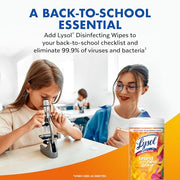 Lysol Disinfecting Wipes, Cleaner, Lemon + Mango + Linen, 80 ct. (4 Pack) | All Purpose Cleaner, Sanitizing, Deodorizing, Apartment Essentials, Back To School Cleaning Supplies, Kitchen & Bathroom Wipe