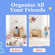 Stuffed Animal Hammock 2 Pack | Corner Stuffed Animal Storage & Plushie Net | Toy Hammock for Stuffed Animals | Holds 12lbs | Easy Hang, All Hardware Included | White Bedroom Decor | by Lilly's Love