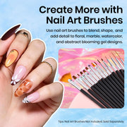Beetles Blooming Gel 15 ml Clear UV Gel Polish Nail Art for Tortoise Nails | Marble and Natural Stone, Watercolor and Floral Print Spreading Effects, Soak-Off DIY Manicure Design