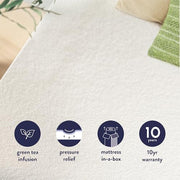 Best Price Mattress Full Mattress 6 inch Bed-In-A-Box, Green Tea Memory Foam White