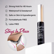 i•ENVY Super Strong Hold Eyelash Adhesive, Waterproof, 48-Hour Long-Lasting Lash Glue, Latex-Free, Hypoallergenic, Quick-Drying with Brush-On Applicator for Strip Lashes (Black, 1 Pack)