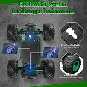 BIFYTON Remote Control Car, All-Terrain Rechargeable Rc Truck Boy Toys | Remote Control Truck with LED Light, 20KM/H, Sturdy PVC Shell, 2-Batteries, Toys for Boys 4-7 8-12 Beginner, Birthday Green