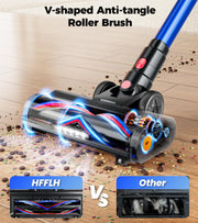 HFFLH Cordless Vacuum Cleaner, 600W 50Kpa 65Mins Cordless Stick Vacuum with Self-Standing, Touch Screen, Anti-Tangle Wireless Vacuum, Vacuum Cleaners for Home/Pet Hair/Carpets/Hardwood Floor