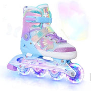 Nattork Girls Inline Skates for Kids Boys, 4 Sizes Adjustable Butterfly Blades Skates with All Light up Wheels - Birthday Gift for Indoor Outdoor Sports