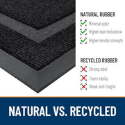 OLANLY Front Door Mat Outside 29.5x17, All-Season Heavy-Duty Rubber Doormat | Black, Absorbent, Stain and Fade Resistant, Waterproof Non-Slip Backing, Low-Profile Indoor Outdoor Floor Mat for Entryway