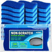 AIDEA Non Scratch Scrub Sponge-24Count, Sponges Kitchen, Sponges for Dishes | Cleaning Sponge, Cleans Fast Without Scratching, Stands Up to Stuck-on Grime, Cleaning Power for Kitchen, Household