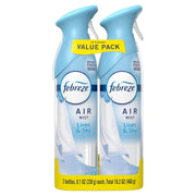 Febreze Air Mist, Air Freshener Spray, Odor Fighting Room Spray, Deodorizer for Home Bathroom Kitchen Office Apartment Dorm Room Classroom, Linen & Sky Scent, 8.1oz (Pack of 2)