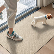 LEKEEPGO Door Mat 17"x29", Non Slip Washable Indoor Door Mat, Khaki | Rubber Backing Door Mat Indoor Entrance, Absorbent Low-Profile Doormat Front Entry Entryway Resist Dirt Welcome Floor Mats