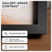 Homeforia 18x24 Black Poster Frame, High-End Metal, 16x20 Mat, Glass
