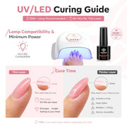modelones Builder Nail Gel, Builder for Nails Jelly Nude Pink 6 Colors | Fall Hard Strengthener Rubber Base Gel Polish 8-in-One Extension LED Nail Lamp Cured