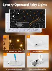 Brightown 12 Pack 7ft Battery Operated LED Fairy Lights for Xmas Decoration | 20 LED Bulbs, Warm White, Waterproof, Flexible Silver Wire, Lovely for DIY Crafts Wedding Table Centerpieces Decoration
