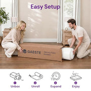GAESTE Full Size 8 Inch Cooling Gel Memory Foam Mattress, Medium Feel | Pressure Relief & Ergonomic Support, Cool Sleep, Machine Washable Anti-Slip Cover, Fiberglass free, CertiPUR-US Certified
