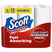 Scott Paper Towels, Choose-A-Sheet, 6 Double Rolls, 108 Sheets Per Roll | Absorbent, Deep-Cleaning Ridges, Virtually Lint-Free, Reliable