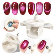 Modelones Cat Eye Magnet 5D Automatic Nail Magnet for Cateye Gel Polish | Pink Upgraded 3-in-1 Strong 360° Rotating Glass Bead Magnetic Side-Light Nail Magnet for Beginner-Friendly DIY Nail Designs