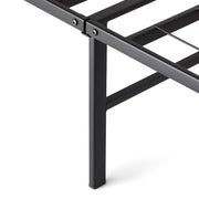 Amazon Basics Bed Frame with Storage, Foldable Metal Platform, Sturdy Steel, No Box Spring Needed, 14-inch High, Tool-Free Setup, Noise Free, Easy Assembly, Queen Size, Black