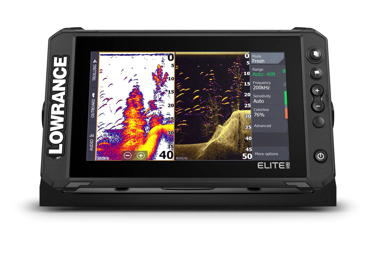 Lowrance Elite FS Fish Finder/Chartplotter, 7-12 Inch, C-MAP Charts | 7, 9, 10 or 12-inch display; transducer options; Preloaded C-MAP DISCOVER OnBoard Charts; networking; ActiveTarget 2 XL ready