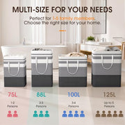 HomeHacks 2 Pack Large Laundry Baskets, Laundry Hampers Bags (Grey 75Lx2) | Waterproof, Freestanding, Collapsible Clothes Hamper with Reinforced Handles in Laundry Room, Dorm, Bathroom, Bedroom