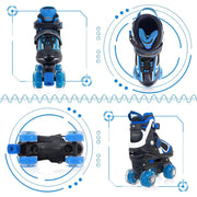 Kids Roller Skates for Boys - Green for Toddler Little Kids Age 4 5 6 7- Adjustable All Light up Wheels Indoor Outdoor Sports Birthday Gift for Son and Grandson