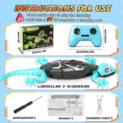 KETIEE RC Wall Crawler Gecko: Wall Climbing Gecko Toy for Kids | Remote Control Climbing Lizard with Led Glow Eyes,Rechargeable Floor Ceiling Crawling Robot Prank Toy,Gift for Boy Girl 3+Yrs