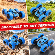 Remote Control Car, RC Cars Toys for Kids Ages 6-12, 2.4GHz RC Stunt Truck with 360° Double-Sided Flips, 4WD Off-Road Racing, Christmas Birthday Gifts for 3 4 5 6 7 5-7 6-8 8-10 Year Old Boys Girls