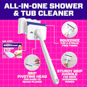 Mr. Clean Magic Eraser Shower & Tub Scrubber, Bathroom Cleaner, All in One Bathroom Cleaner, Lemon Starter Kit, 1 Scrubber & 2 Foaming Magic Erasers