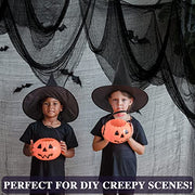 ZeeDix 6 Pack Black Halloween Creepy Cloth 30 × 75 Inch - Halloween Cheesecloth Decoration Spooky Scary Gauze Black Cheese Cloth for Party Supplies Outdoor Yard Home Wall Doorway