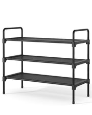 Kitsure Shoe Rack for Closet, Shoe Storage, 27.6" Wide - 3 Tiers, Black | Shoe Organizer for Closet, Entryway, Living Room, Space-Saving Shelf, Sturdy Zapateras Slots