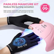 Modelones UV Nail Lamp 48 W Nail Dryer with 3 Timer Settings | UV Light for Gel Nails LED Nail Lamp Professional UPF99+ UV Protection Gloves for Art Manicure