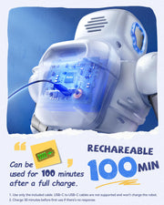 Ruko 1088 Smart Robot Toy for Kids, Large Programmable Interactive Gift | Support Remote Control & App Control & Voice Command, Birthday Gift for Boys & Girls Ages 4 5 6 7 8 9, Blue