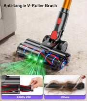 KQAHA Cordless Vacuum Cleaner, 600W 50KPA Vacuum Cleaners for Home, 65Mins Stick Vacuum Cordless with Self-Standing, LED Display & Anti-Tangle, Lightweight Wireless Vacuum for Pet Hair/Carpets/Floors