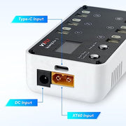 VIFLY WhoopStor V3 6 Ports 1S LiPo Battery Storage Charger and Discharger with LCD Display Tiny Whoop Charger with PH2.0 and BT2.0 Connectors