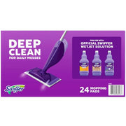 Swiffer WetJet Hardwood Floor Cleaner Spray Mop Pad Refill, Bathroom Cleaning Supplies, Hardwood Floor Cleaner, Multi Surface, 24 Count