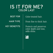 Biolage Color Last Shampoo – For Color-Treated Hair | Soybean oil, stearic acid, vegan, paraben-free, mineral oil-free, cleanses, hydrates