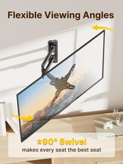 monTEK Full Motion Small TV Wall Mount for 13-43 Inch TVs up to 44 lb | ±90° Swivel, +5°/-15° Tilt, Landscape/Portrait Rotation, Extends 14.6 in, 4X Load Tested, VESA 200x200 mm, Single-Stud Mount
