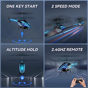 BUSSGO RC Helicopter, Remote Control Helicopter for Kids | with 30Mins Flight(2 Batteries), 7+1 LED Light Modes, Altitude Hold, RC Toys for Boys Girls